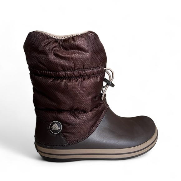 Crocs Crocband Winter Puff Boots Puffer Brown Adjustable Womens Size US 7 - Picture 5 of 8